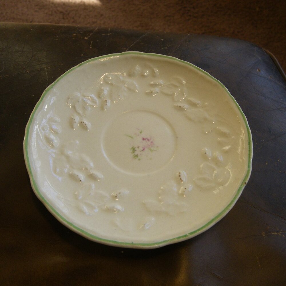 Vintage Antique Embossed 5 3/4" Teacup Saucer